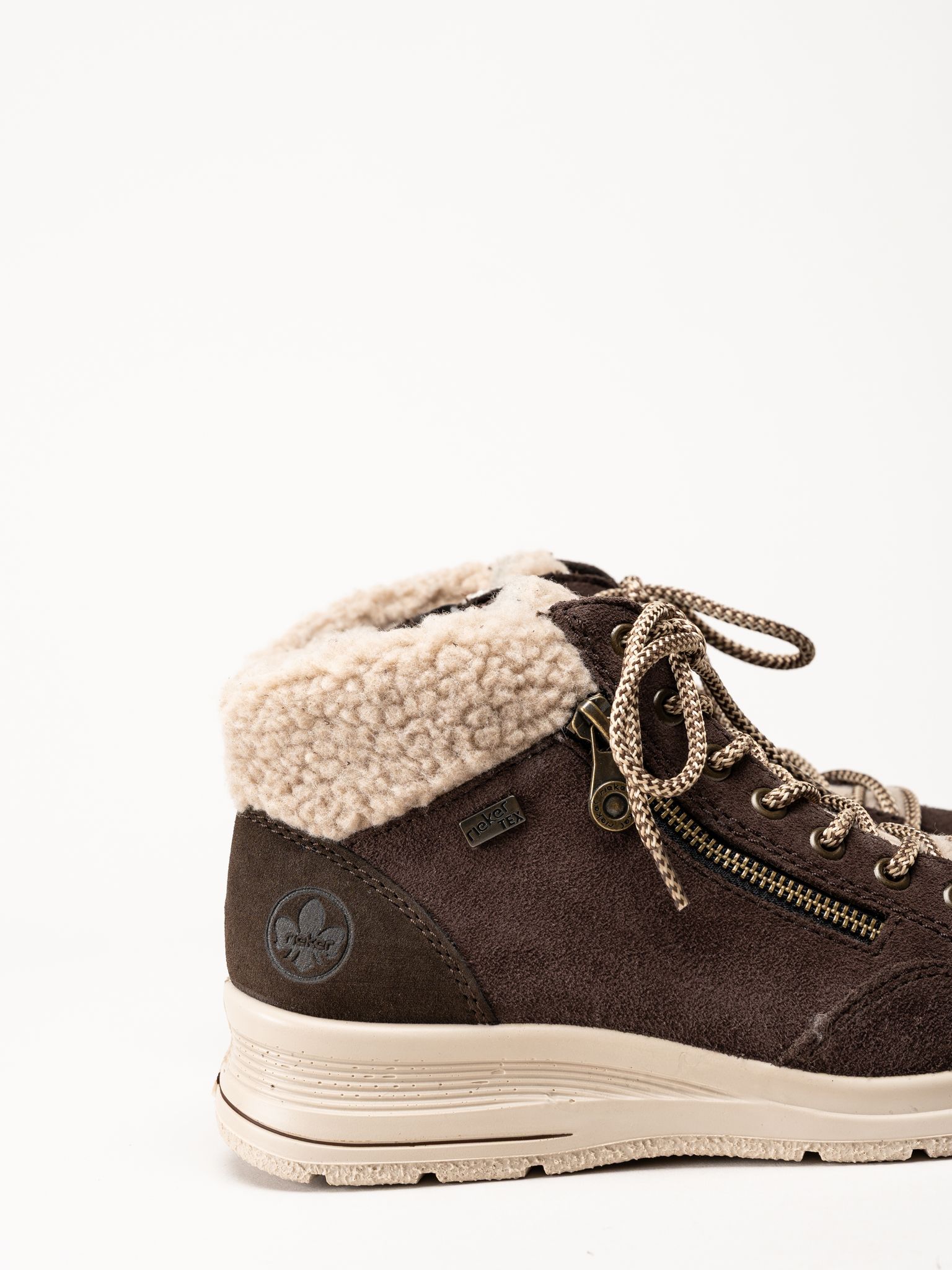 Rieker - Mörkbruna fodrade sneakers