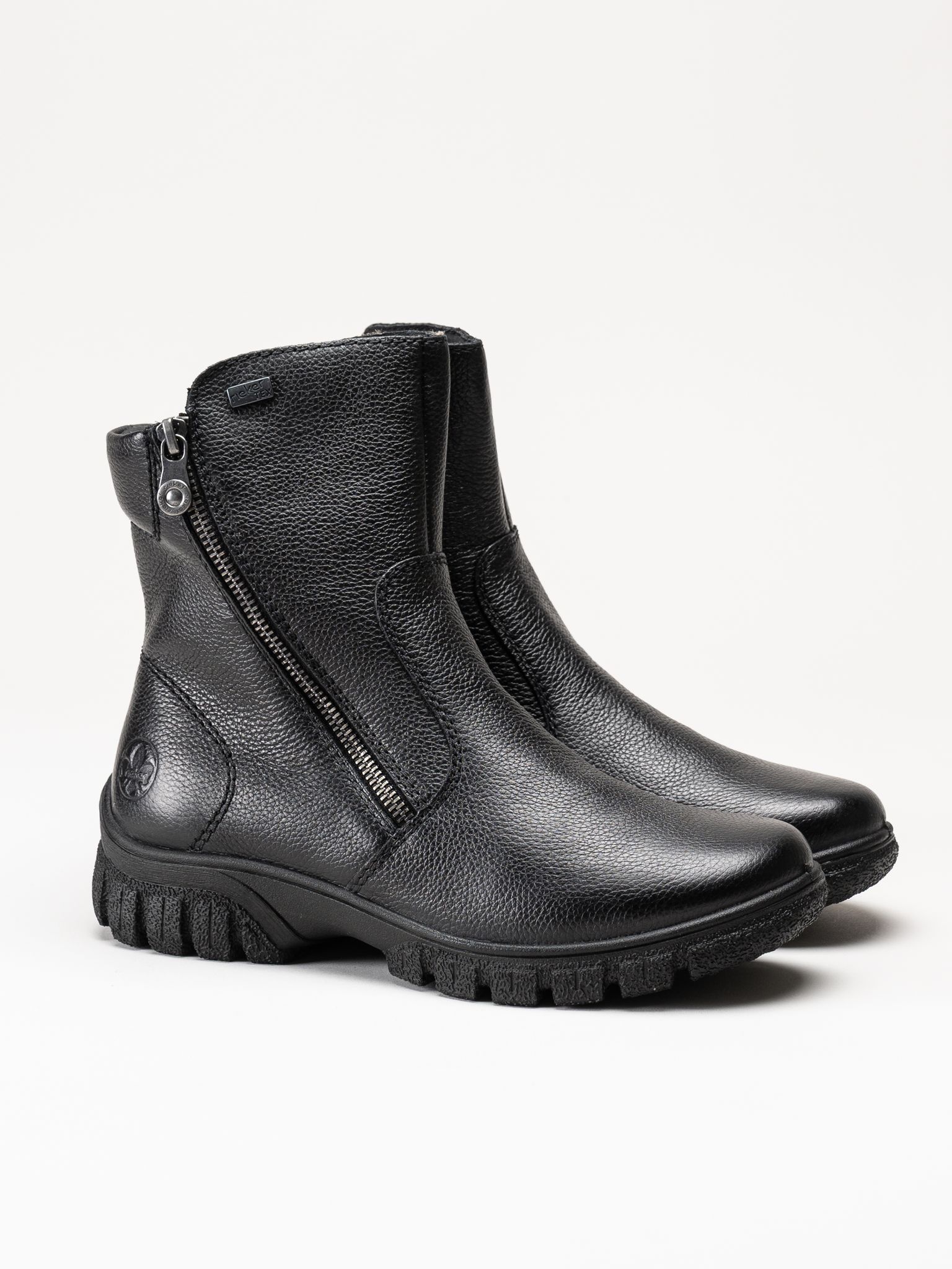 Rieker - Svarta fodrade skinnboots