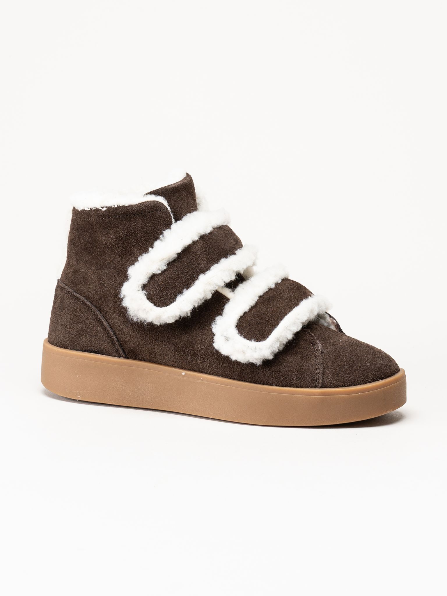 Duffy - Leuca Quattro - Mörkbruna höga sneakers