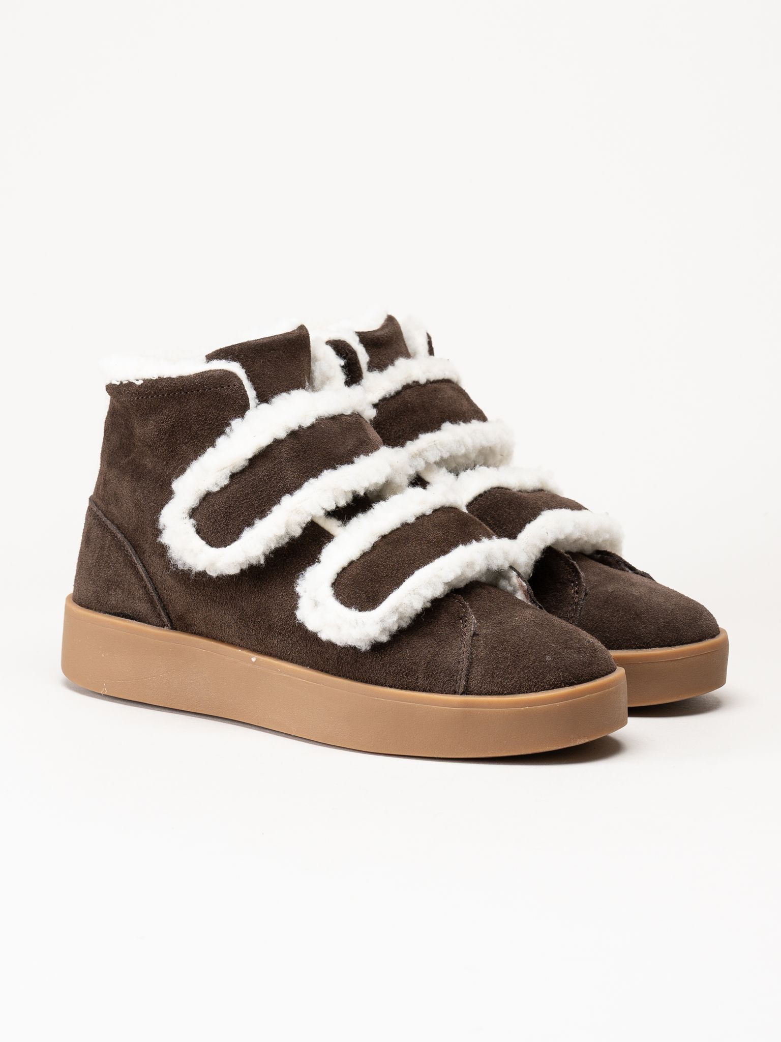 Duffy - Leuca Quattro - Mörkbruna höga sneakers