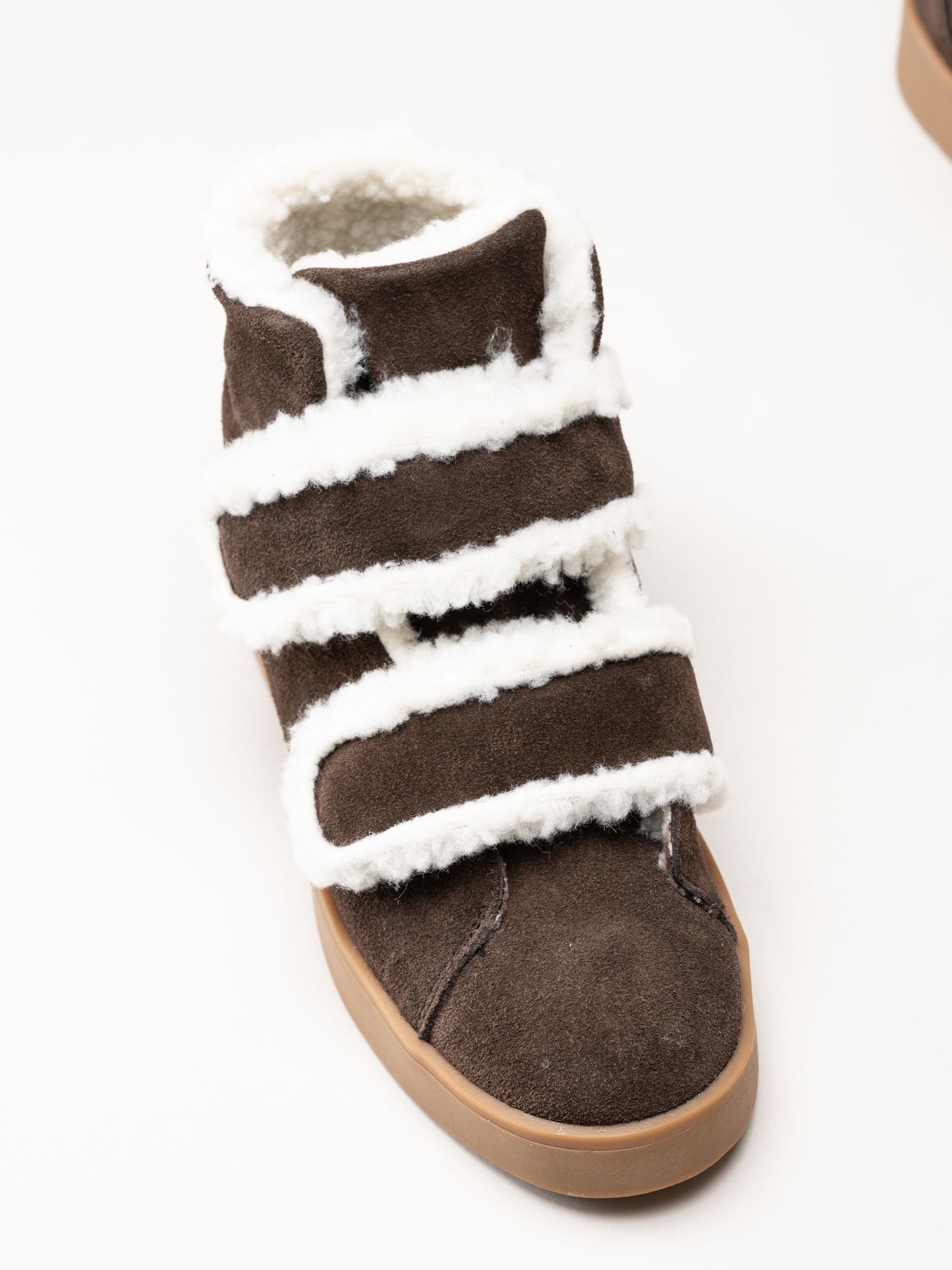 Duffy - Leuca Quattro - Mörkbruna höga sneakers