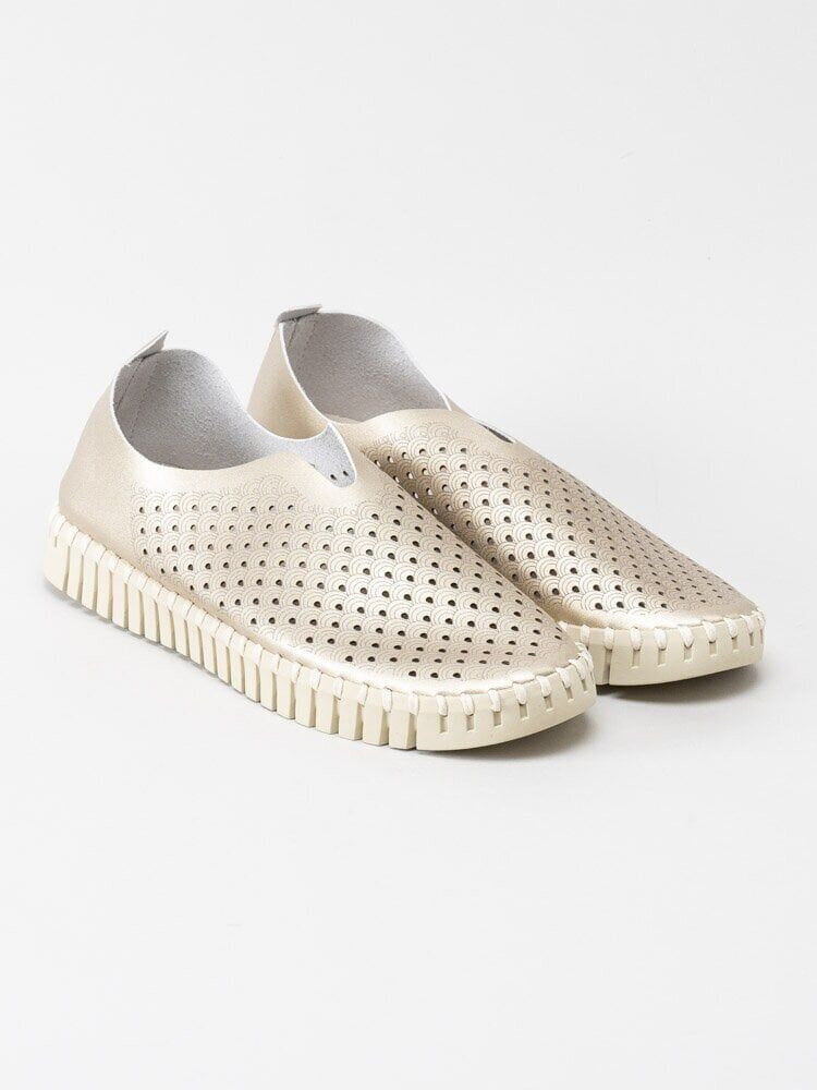 Ilse Jacobsen - Tulip3576 - Guldfärgade slip on skor