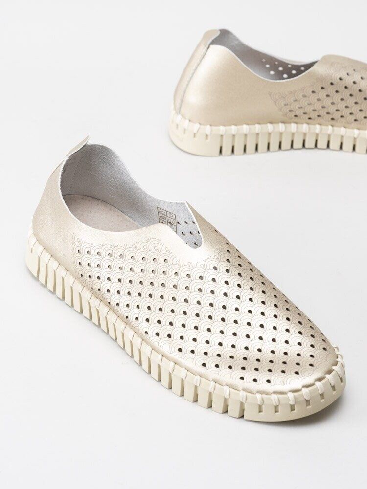 Ilse Jacobsen - Tulip3576 - Guldfärgade slip on skor