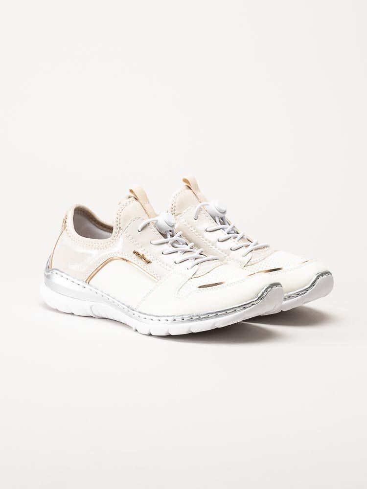 Rieker - Beige promenadskor med metallic detaljer