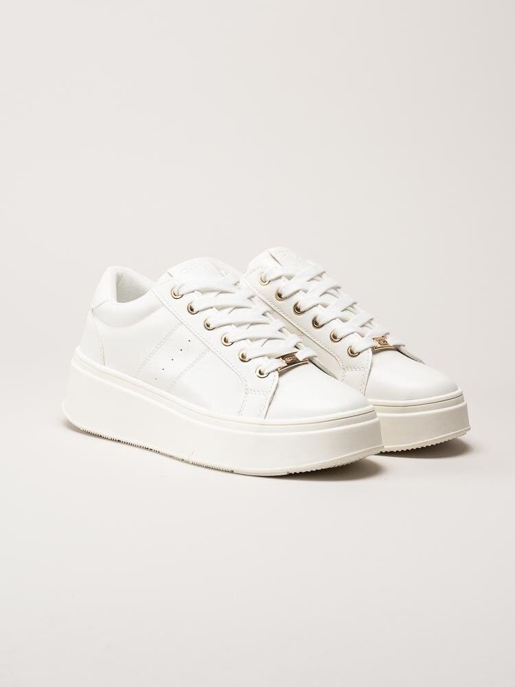 Duffy - Vita platåsneakers i syntet
