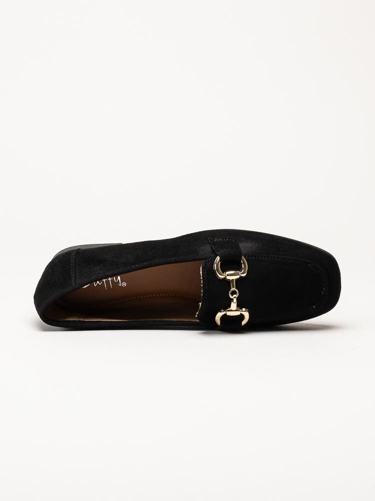 Duffy - Svarta loafers med guldfärgat bett