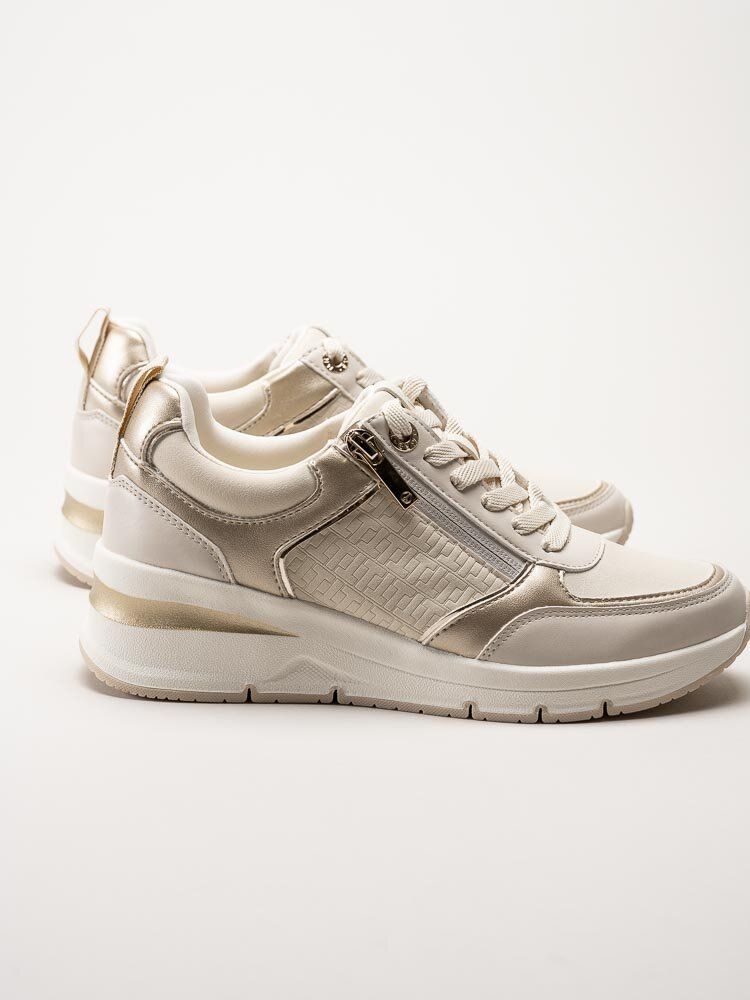 Tamaris - Beige kilklackade sneakers