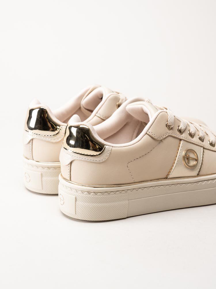 Tamaris - Beige sneakers i skinn