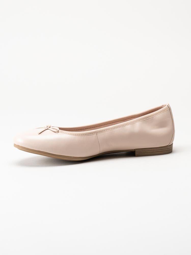 Tamaris - Ljusrosa ballerina i skinn