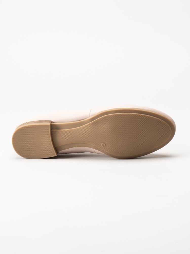 Tamaris - Ljusrosa ballerina i skinn