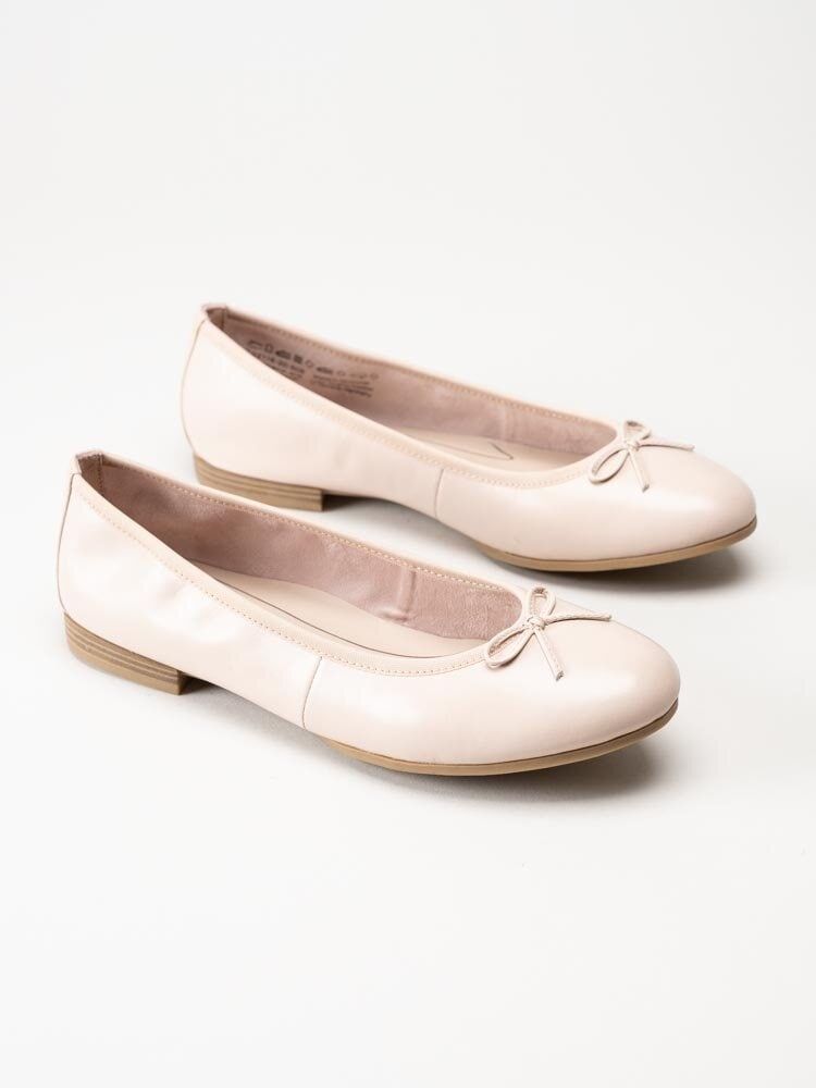 Tamaris - Ljusrosa ballerina i skinn