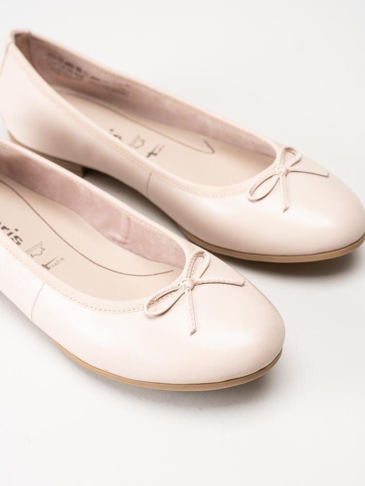 Tamaris - Ljusrosa ballerina i skinn