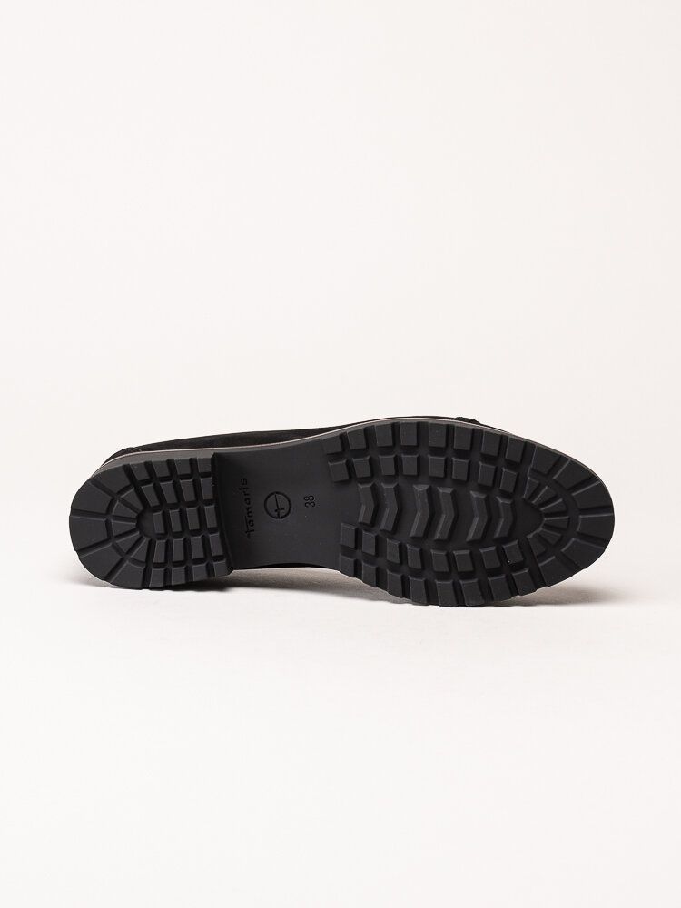 Tamaris - Svarta ballerinaskor i nubuck