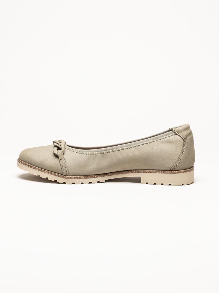 Tamaris - Gröna ballerinskor i nubuck