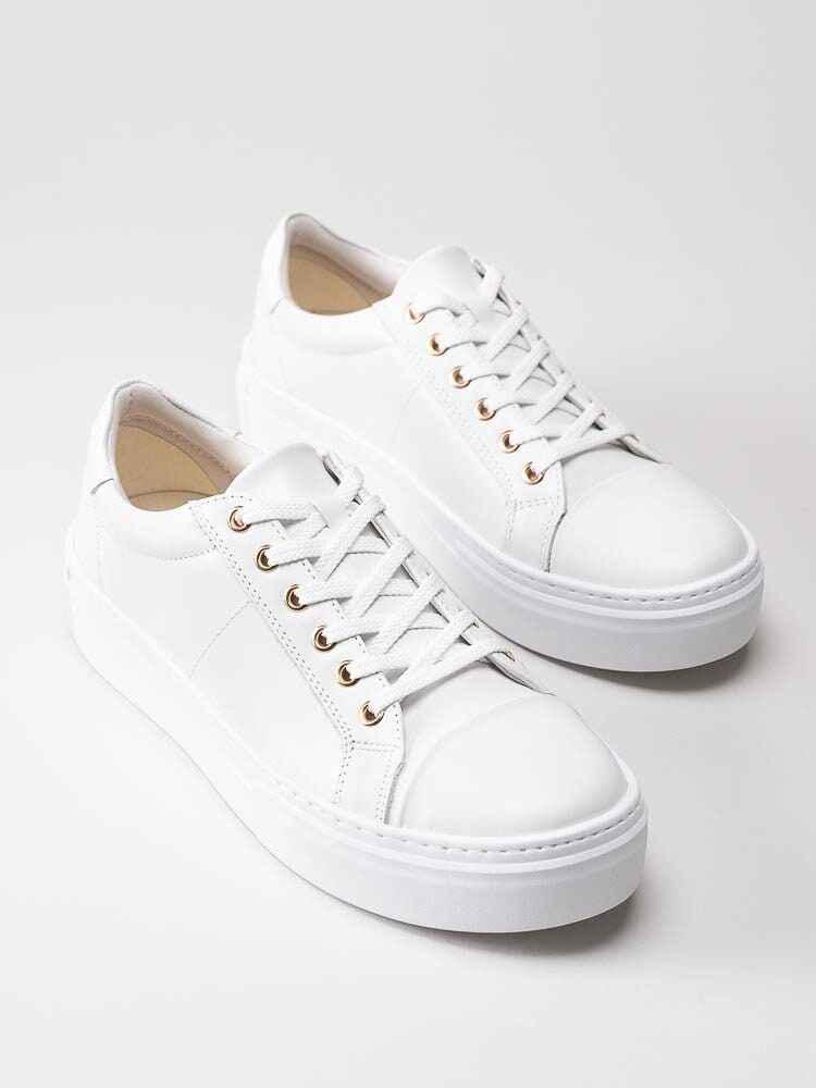 Vagabond - Zoe Platform - Vita platåsneakers i skinn