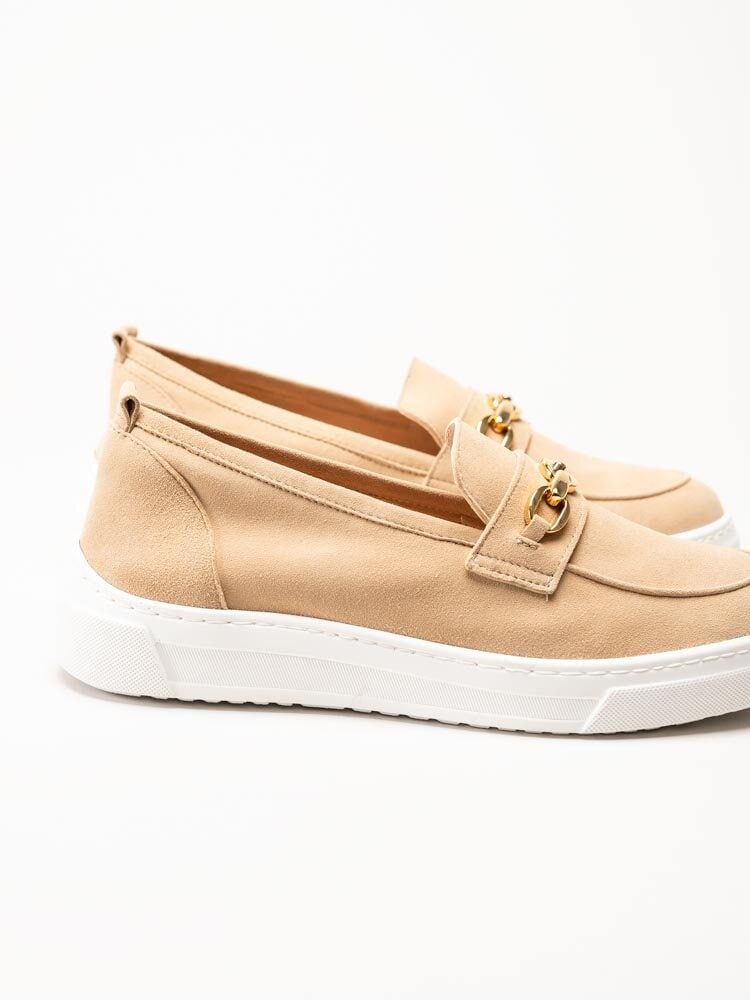 Unisa - Finday_Ks - Beige loafers i mocka