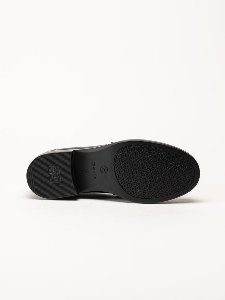 Tamaris - Svarta loafers med dekorlänk