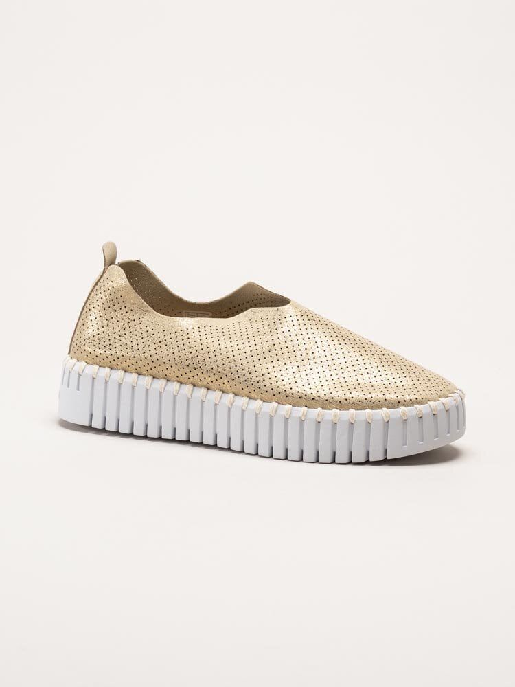 Ilse Jacobsen - Tulip3577 - Guldiga slip on skor