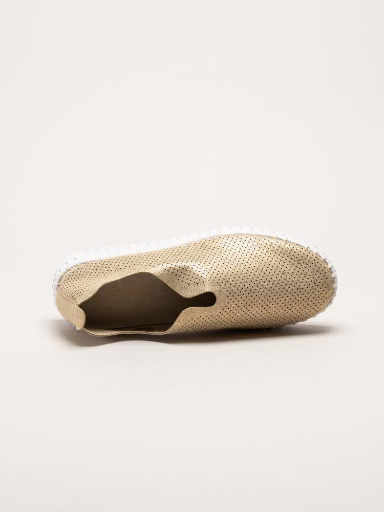 Ilse Jacobsen - Tulip3577 - Guldiga slip on skor