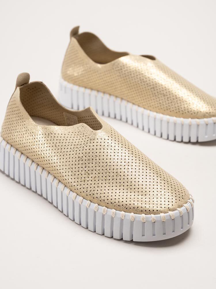 Ilse Jacobsen - Tulip3577 - Guldiga slip on skor