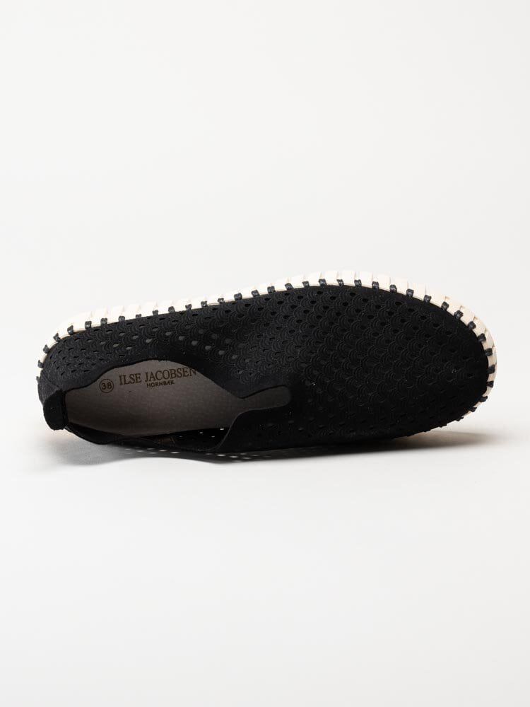 Ilse Jacobsen - Tulip3373 - Svarta slip on skor med perforering