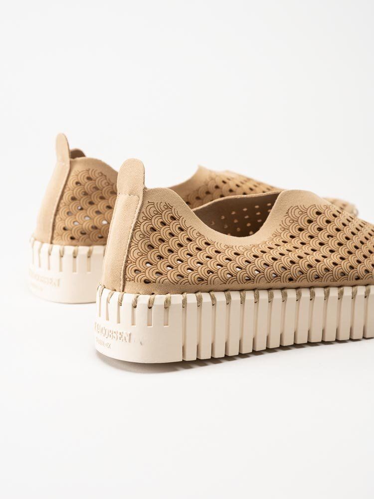 Ilse Jacobsen - Tulip3373 - Beige slip on skor med perforering