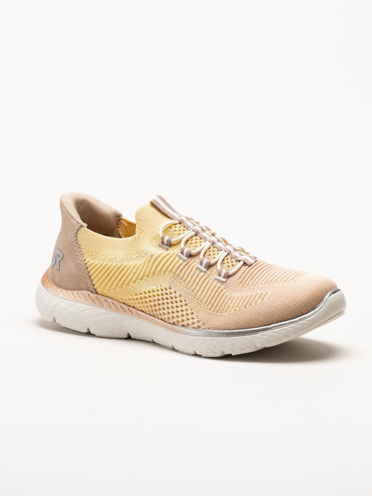 Rieker - Flerfärgade gula slip on skor i textil