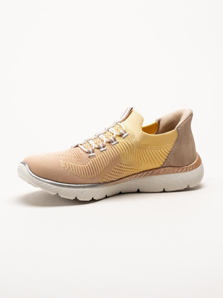Rieker - Flerfärgade gula slip on skor i textil
