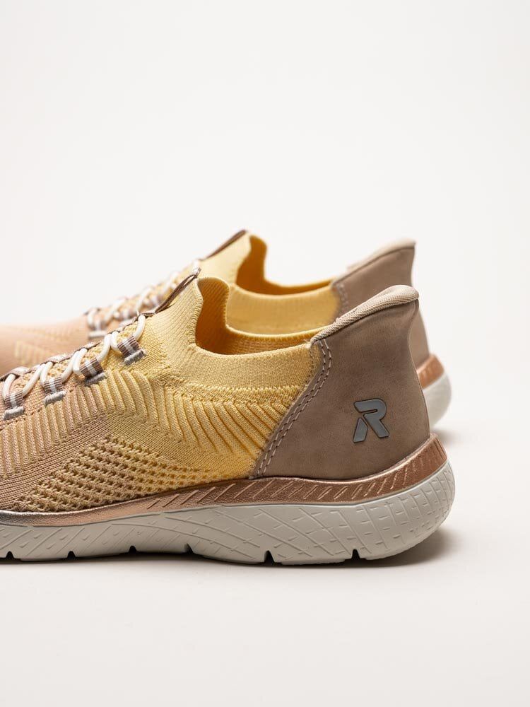 Rieker - Flerfärgade gula slip on skor i textil