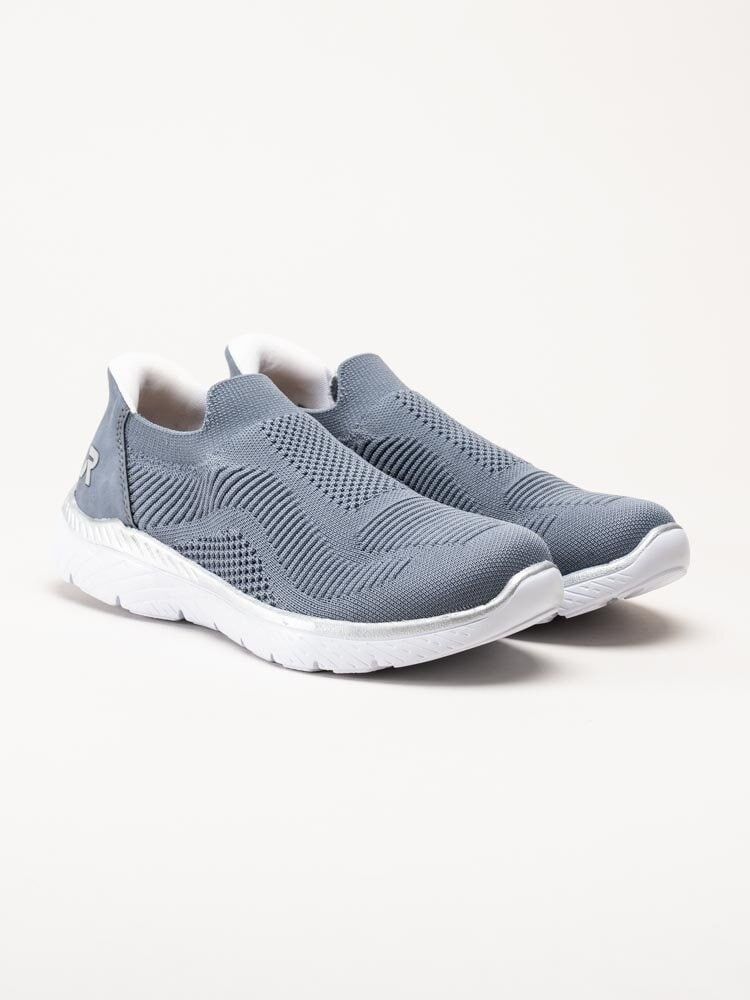 Rieker - Blå slip on skor i textil