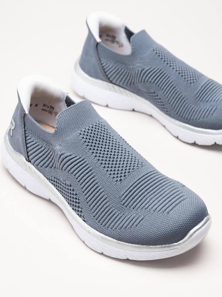 Rieker - Blå slip on skor i textil
