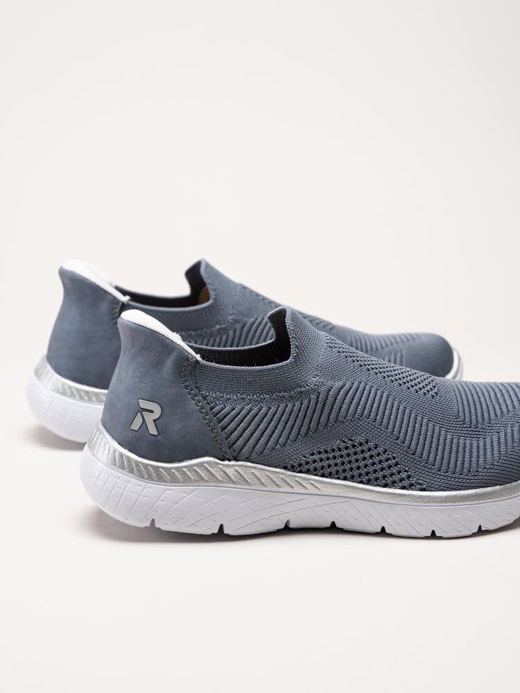 Rieker - Blå slip on skor i textil