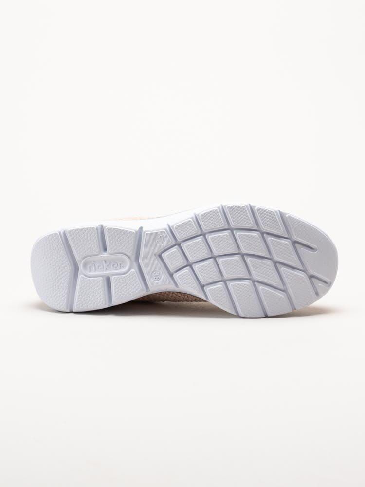 Rieker - Ljusrosa slip on skor i textil