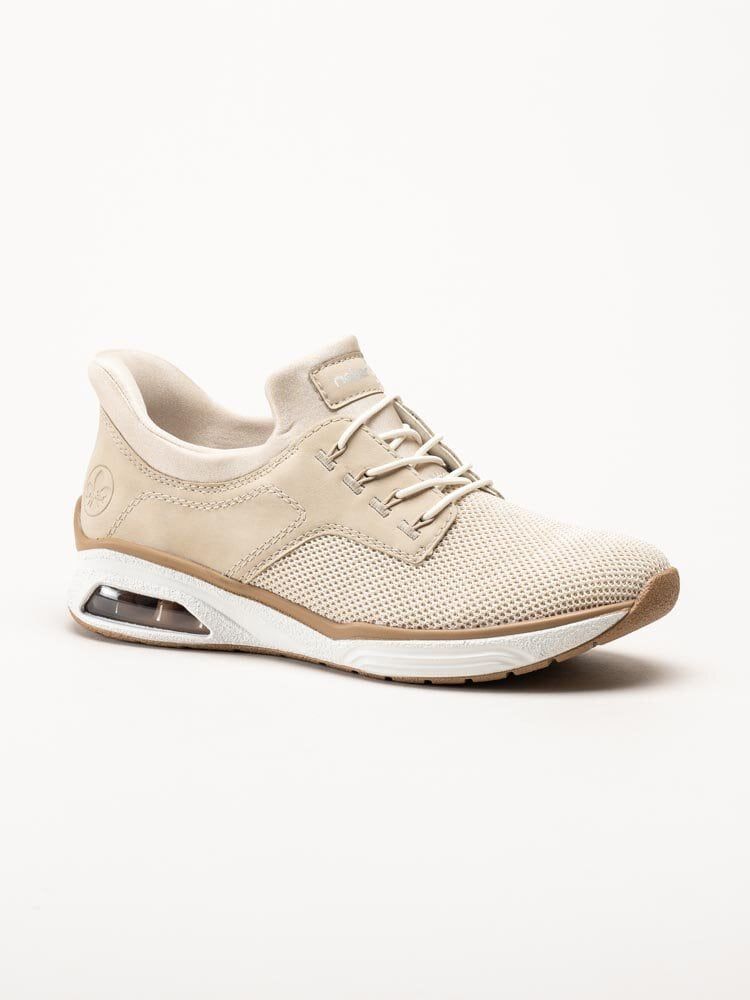 Rieker - Beige slip on skor i textil