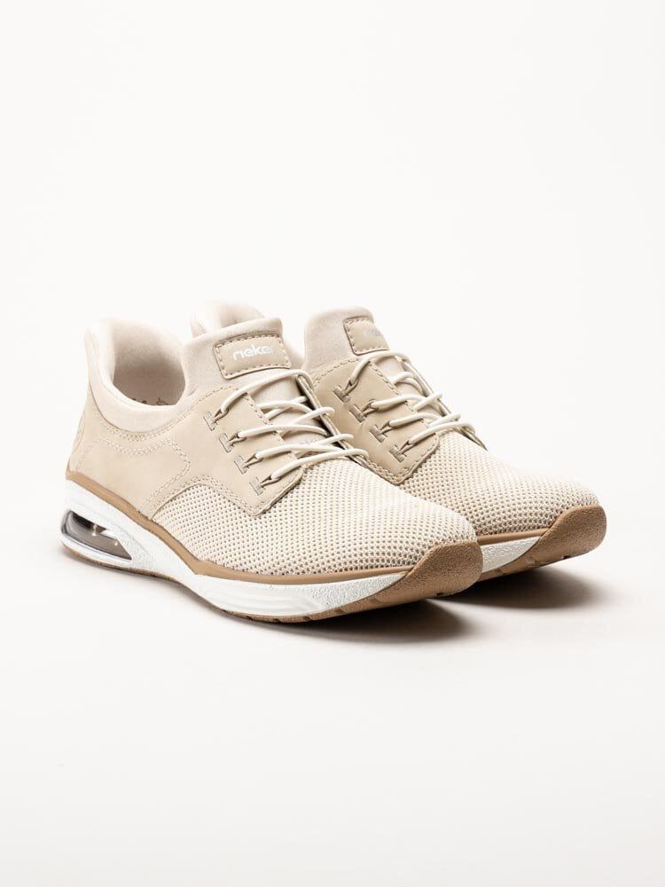 Rieker - Beige slip on skor i textil