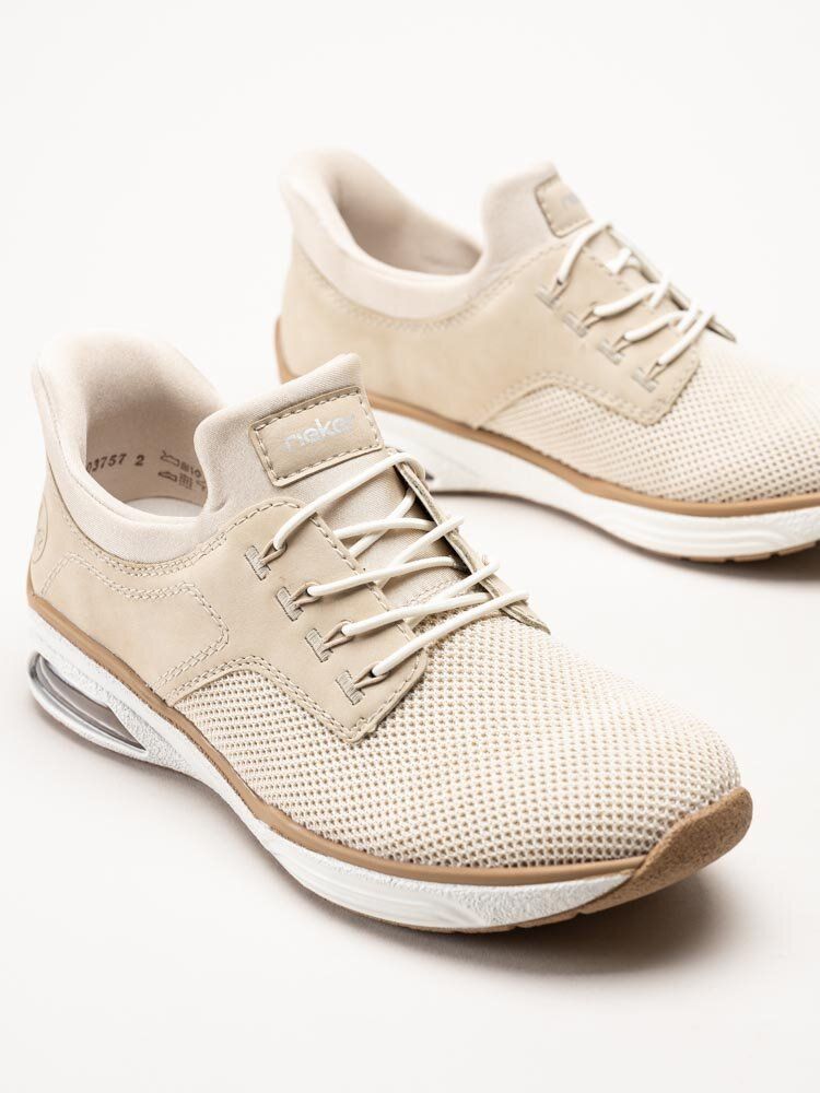 Rieker - Beige slip on skor i textil