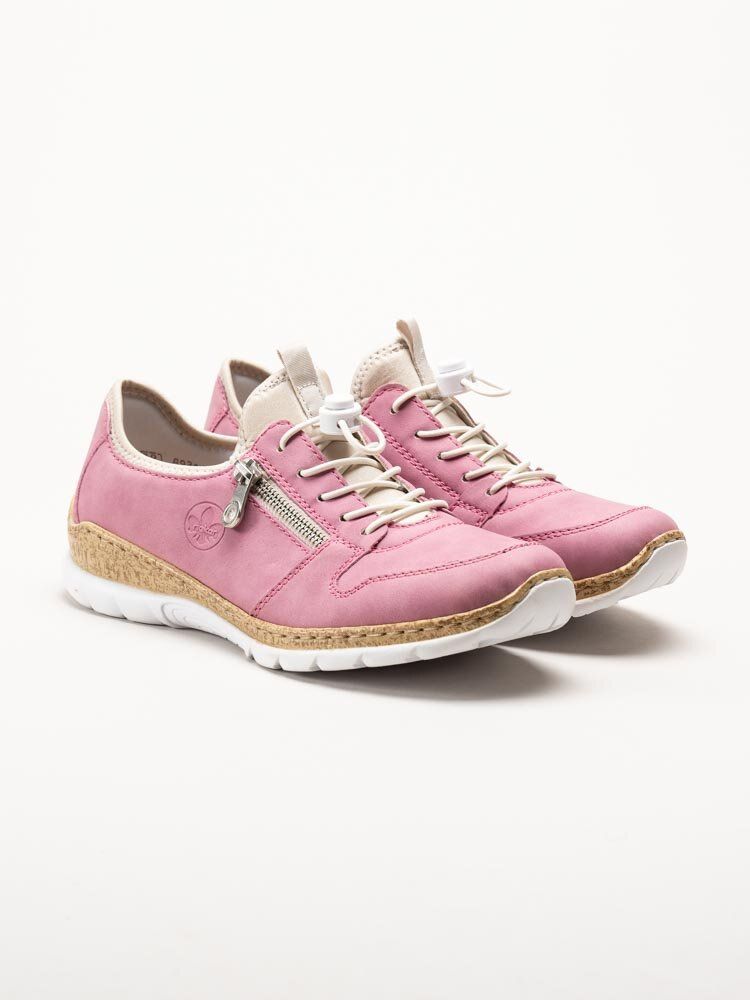 Rieker - Rosa sportiga slip on skor