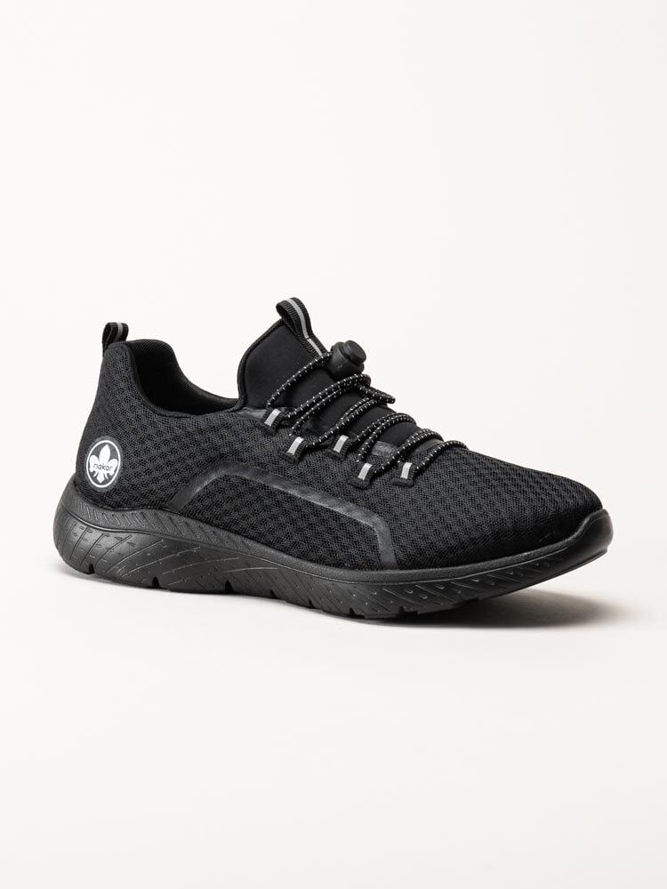 Rieker - Svarta slip on sneakers i textil