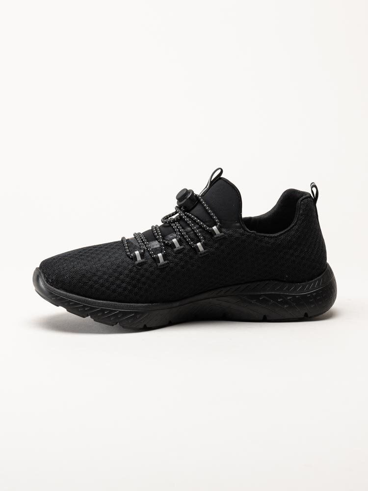 Rieker - Svarta slip on sneakers i textil