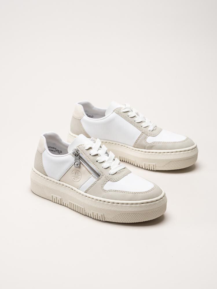 Rieker - Flerfärgad vita platåsneakers