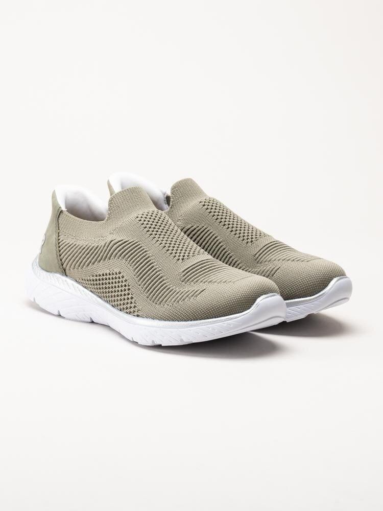 Rieker - Gröna slip on skor i textil