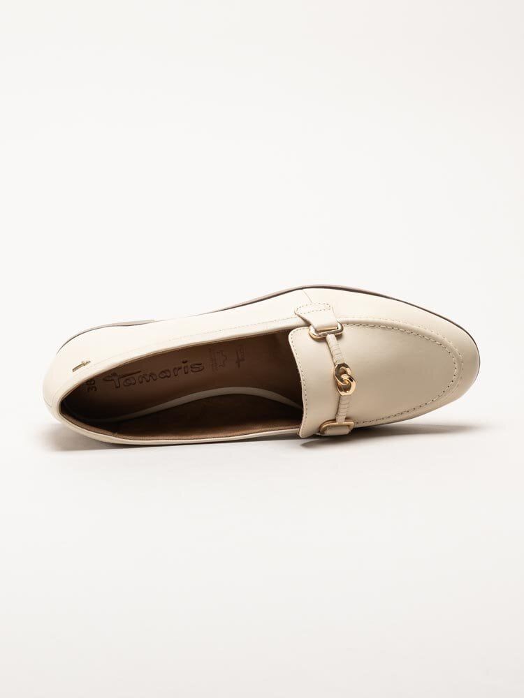 Tamaris - Beige loafers i skinn