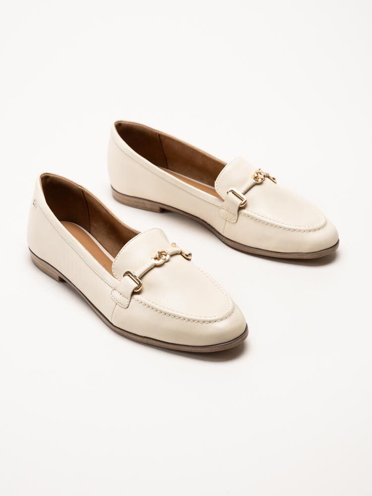 Tamaris - Beige loafers i skinn