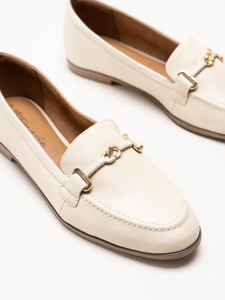 Tamaris - Beige loafers i skinn