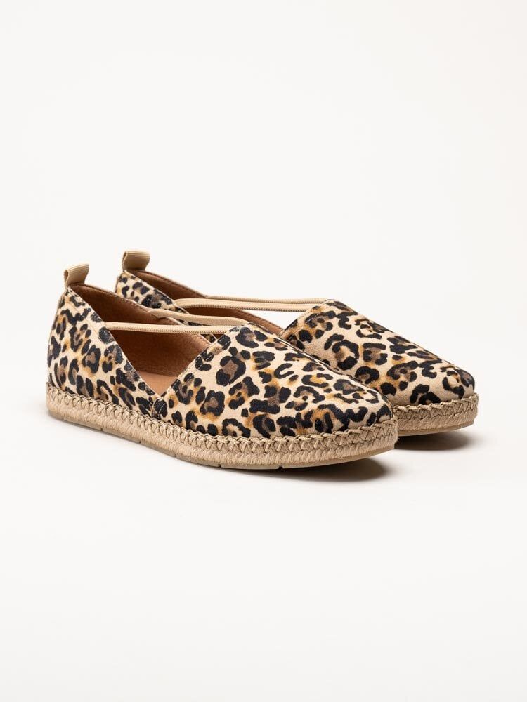Tamaris - Leopardmönstrade espadrillos i nubuck