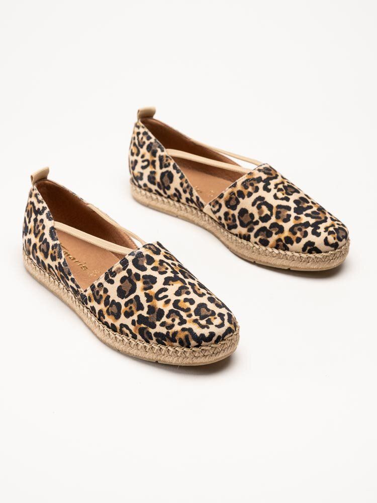 Tamaris - Leopardmönstrade espadrillos i nubuck