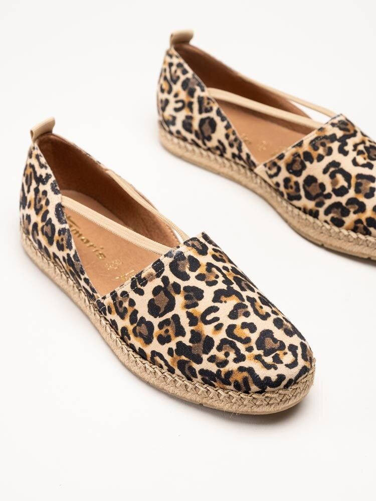 Tamaris - Leopardmönstrade espadrillos i nubuck