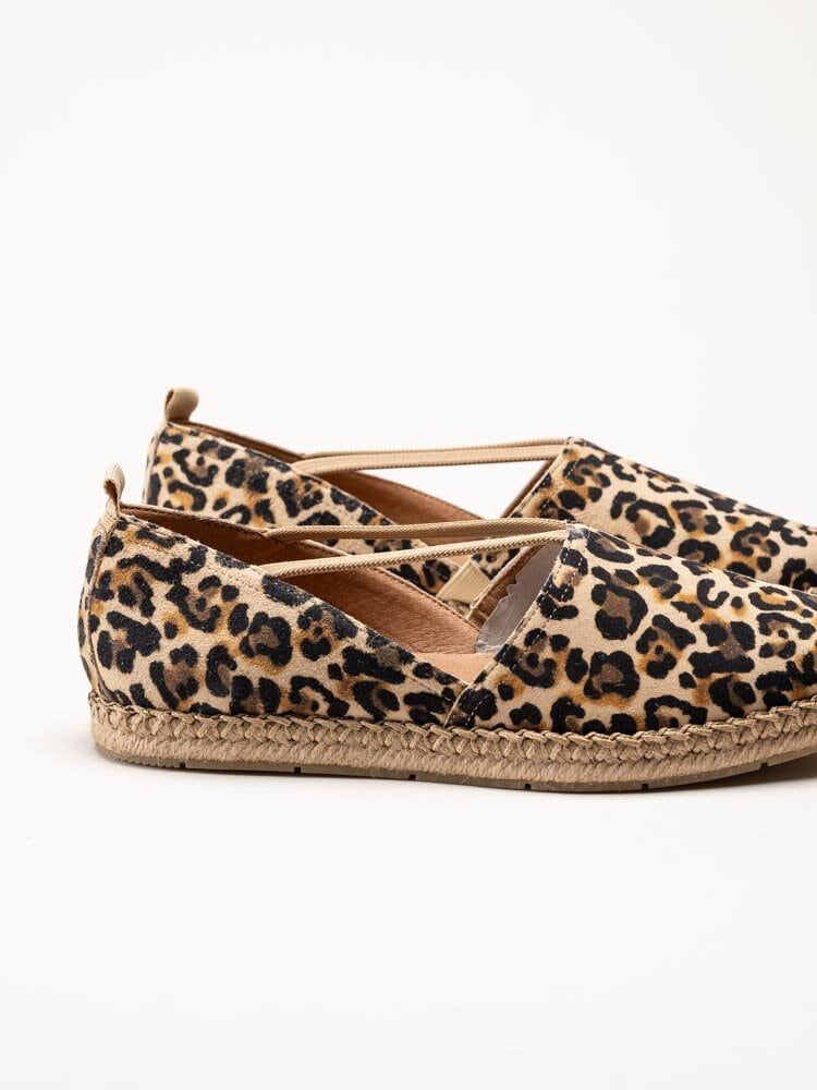 Tamaris - Leopardmönstrade espadrillos i nubuck