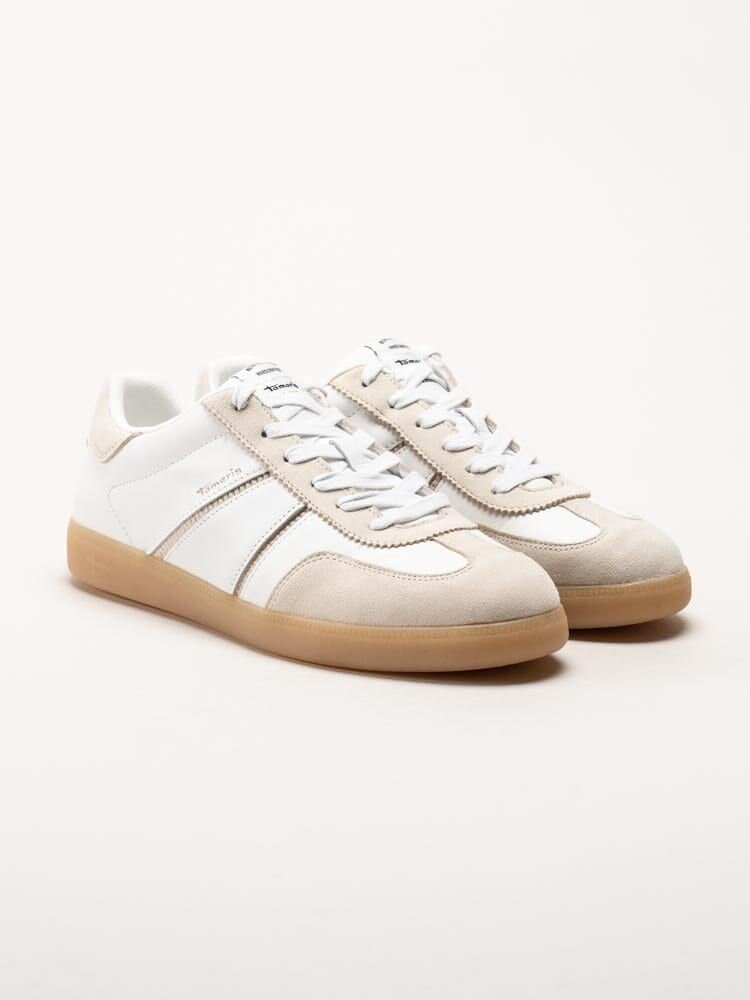 Tamaris - Vita retro sneakers i skinn