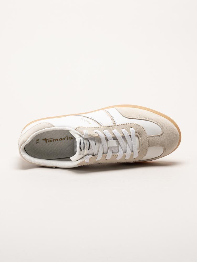 Tamaris - Vita retro sneakers i skinn